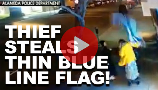 Thief Steals Thin Blue Line Flag