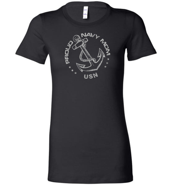 Proud Navy Mom Ladies Shirt - Warrior Code