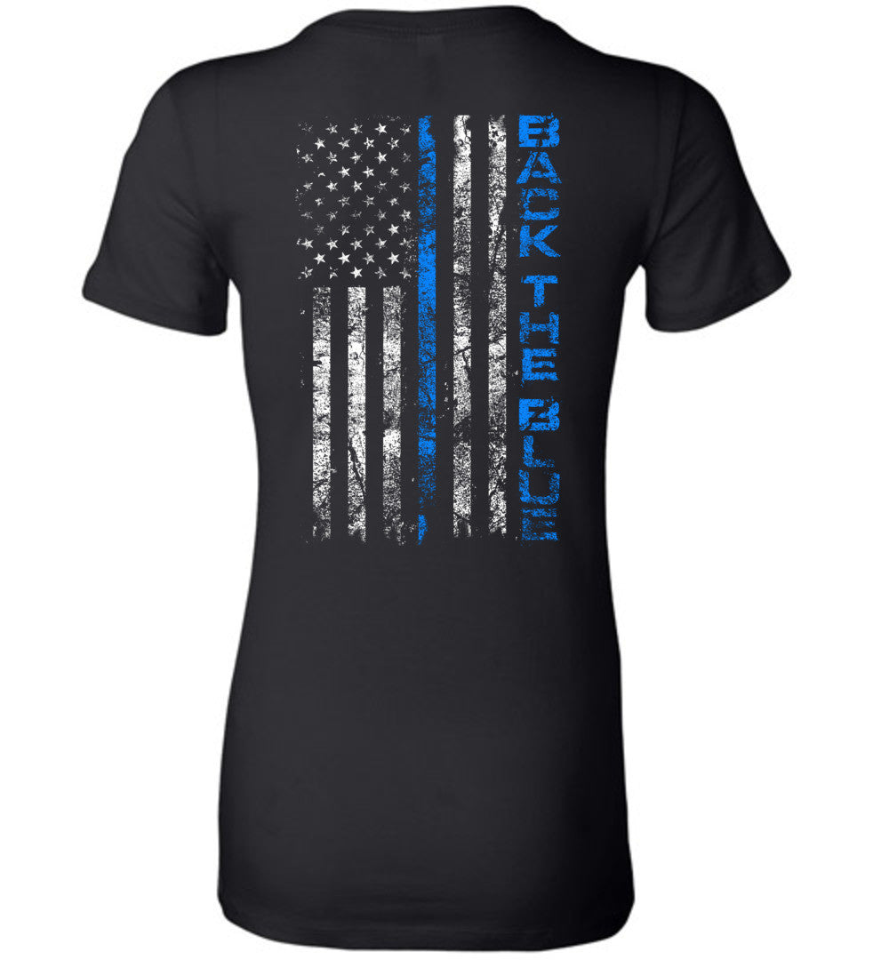 Back The Blue Ladies TShirt - Warrior Code