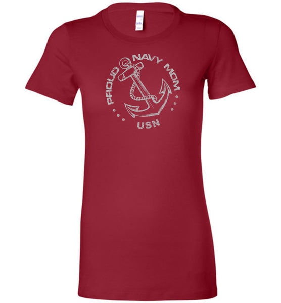 Proud Navy Mom Ladies Shirt - Warrior Code