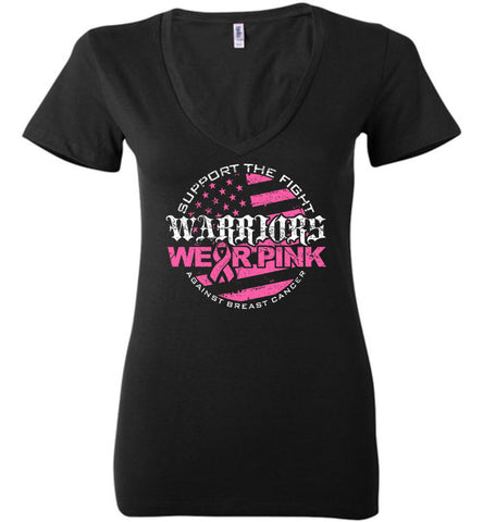 Warriors Wear Pink - Ladies Deep Vneck - Warrior Code