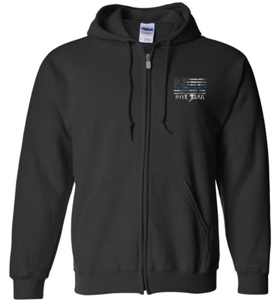 Back the Blue Zip Hoodie - Warrior Code