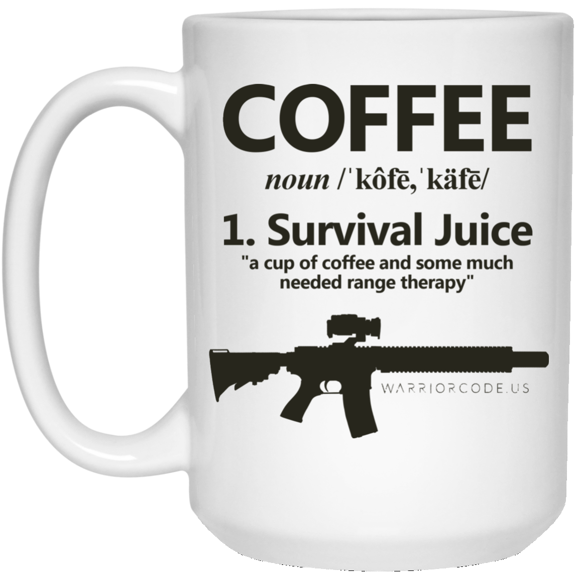 Survival Juice 15 oz. White Mug - Warrior Code