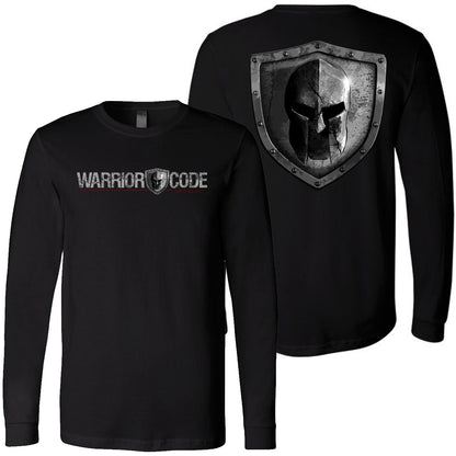 Warrior Code Logo and Shield Long Sleeve Tshirt - Warrior Code
